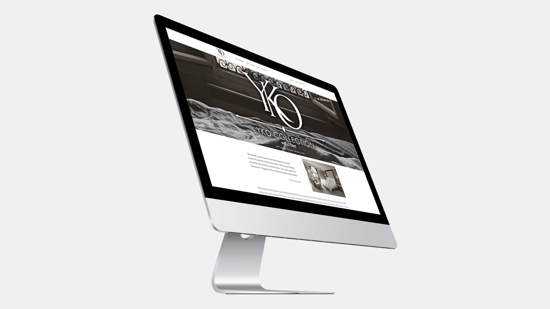 Et bilde av en stasjonær MAC som viser nettsiden til YKO collection